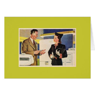 Vintage Woman & Man Hälsningskort
