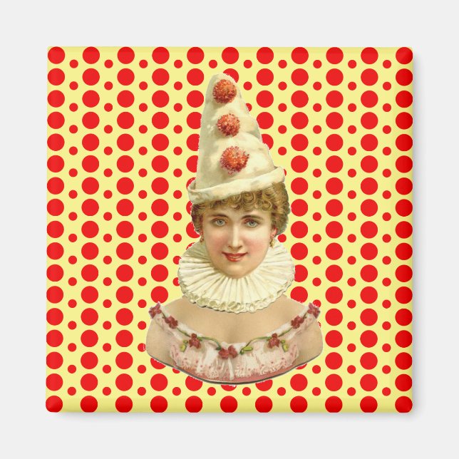 Vintage Woman Pierrot Magnet (Framsidan)