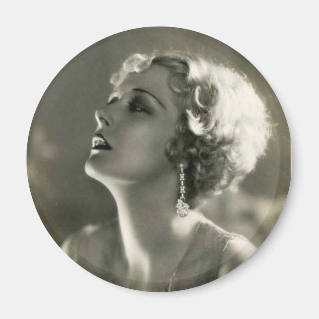 Vintage Woman Porträtt Magnet (Framsidan)