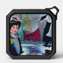 Vintage Woman Porträtt med Abstraktens bakgrund