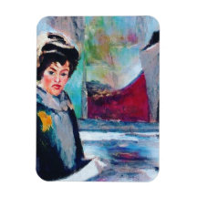 Vintage Woman Porträtt med Abstraktens bakgrund