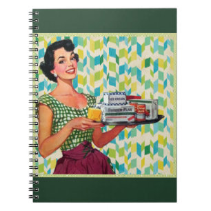 Vintage Woman Recipe Bok Anteckningsbok
