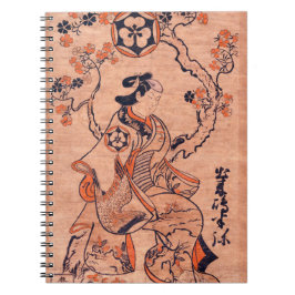 Vintage Woman Teckning Dekishima Hanya Seated Anteckningsbok