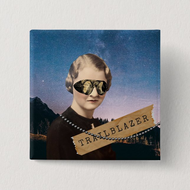 Vintage Woman Trailblazer Kitsch Altered Art Knapp (Framsida)