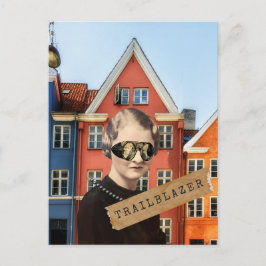 Vintage Woman Trailblazer Kitschy Vykort