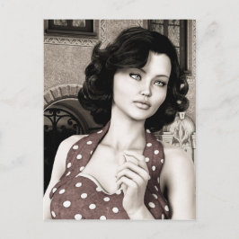 Vintage Woman Vykort