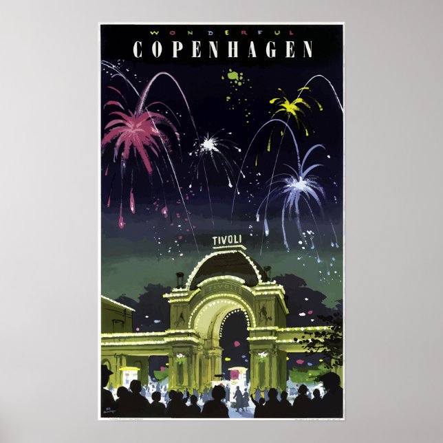 Vintage Wonderful Copenhagen Travel Poster (Framsidan)