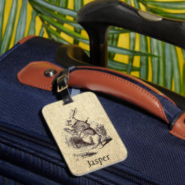 Vintage Wonderland Rabbit Personlig Bagagebricka