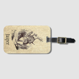 Vintage Wonderland Rabbit Personlig Bagagebricka