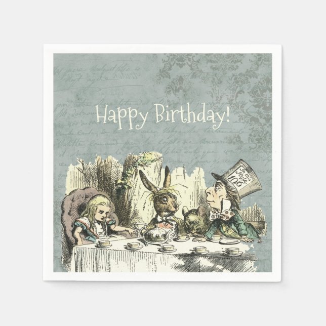 Vintage Wonderland Tea Party Pappersservett (Framsidan)