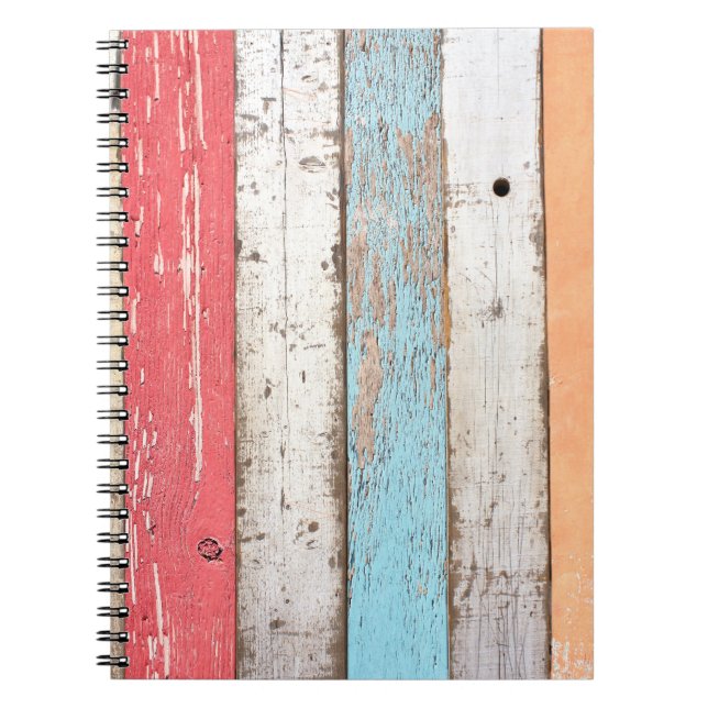 Vintage Wood: Multifärgat krackat Struktur. Anteckningsbok (Framsidan)