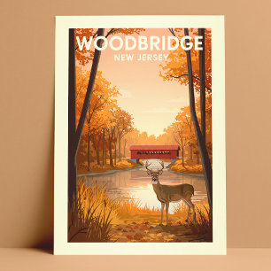 Vintage Woodbridge New jersey Vykort