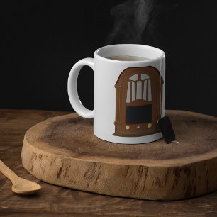 Vintage Wooden Radio Kaffemugg