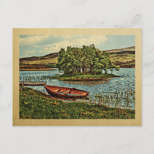 Vintage Wooden Rowboat Vintage resor Vykort