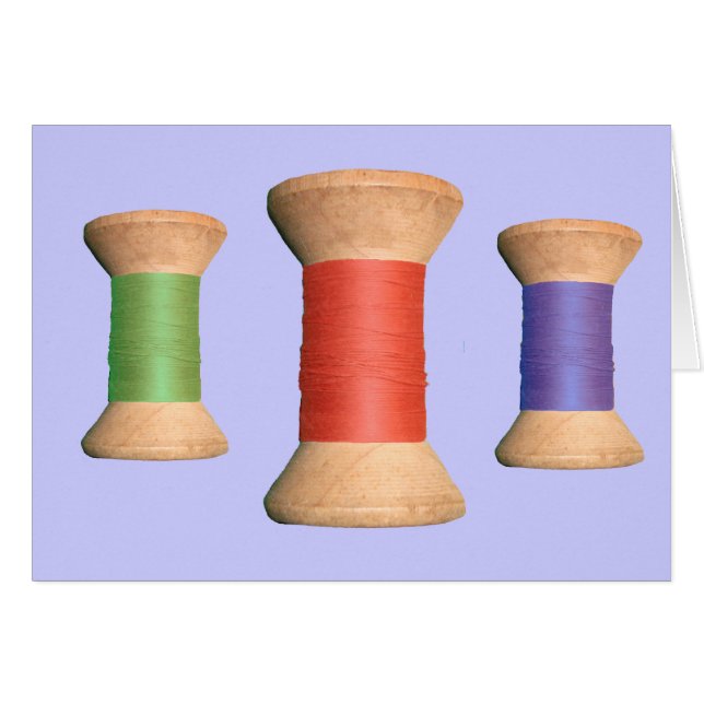 Vintage Wooden Spool Series Hälsningskort (Framsidan Horizontal)