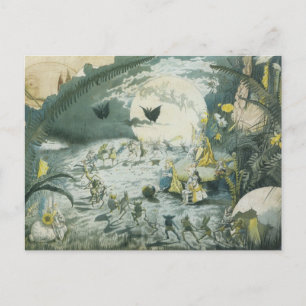 Vintage Woodland Älva Postcard Vykort