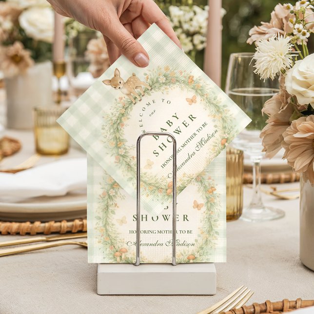 Vintage Woodland Deer Baby Shower Pappersservett (Skapare uppladdad)