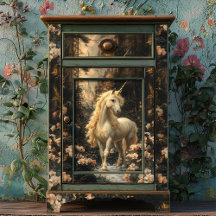 Vintage Woodland Forest Unicorn Decoupage Crafts.