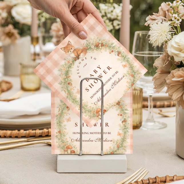 Vintage Woodland Fox Baby Shower Pappersservett (Skapare uppladdad)