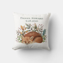 Vintage Woodland Fox Birth Notice