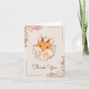 Vintage Woodland Fox Illustration Tack Kort