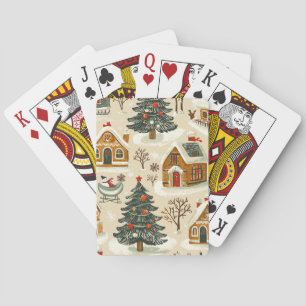 Vintage Woodland jul Mönster (15) Casinokort