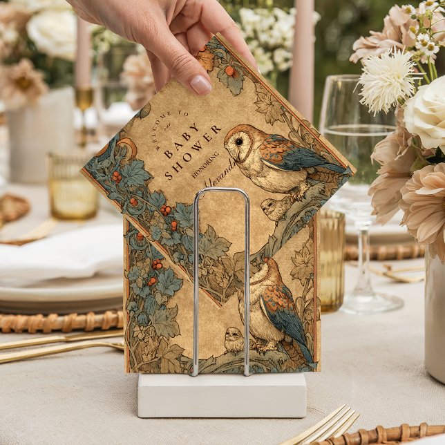 Vintage Woodland Owl Baby Shower Pappersservett (Skapare uppladdad)