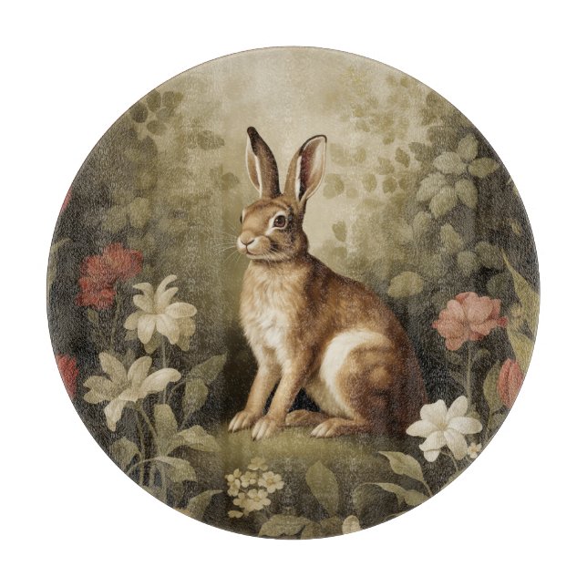 Vintage Woodland Rabbit i en Blommigt Forest (Framsidan)