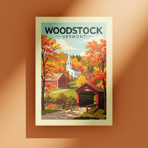 Vintage Woodstock Vermont Vykort