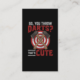 Vintage Woodworkers Darts Ax Throwing Humor Visitkort