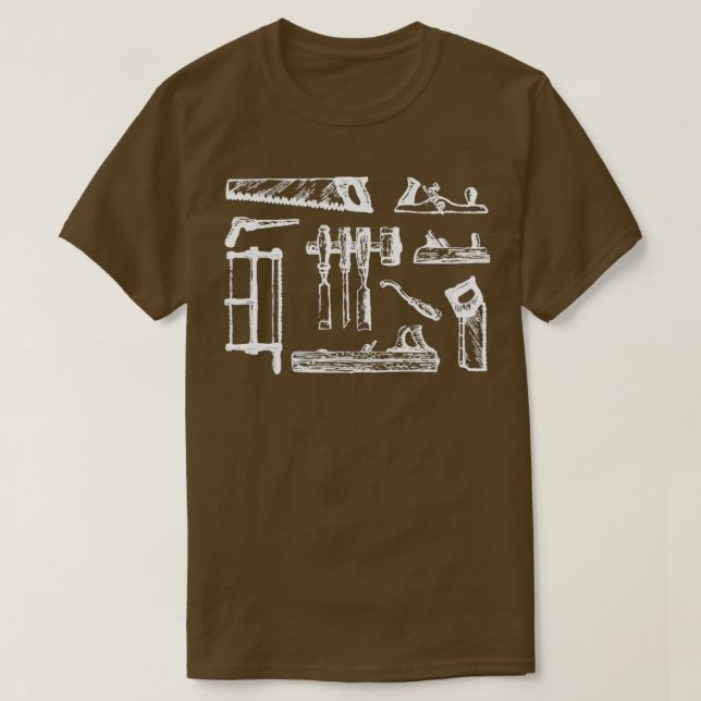 Vintage Woodworking Verktyg T Shirt (Design framsida)