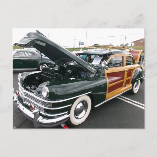 Vintage woody vykort (Framsida)