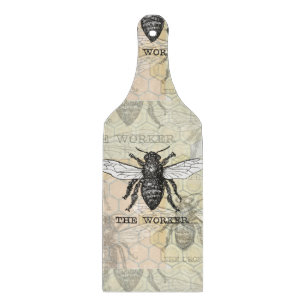 Vintage Worker Bee Illustration Art