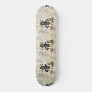 Vintage Worker Bee Illustration Art Mini Skateboard Bräda 18,7 Cm