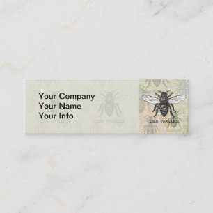 Vintage Worker Bee Illustration Art Mini Visitkort