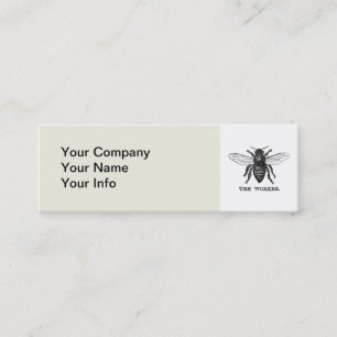 Vintage Worker Bee Illustration Art Mini Visitkort