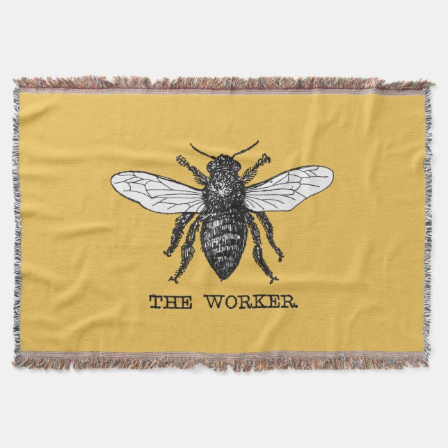Vintage Worker Bee Illustration Art Mysfilt (Framsidan)