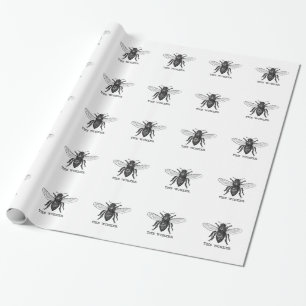 Vintage Worker Bee Illustration Art Presentpapper