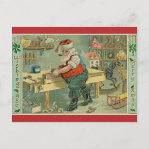 Vintage Workshop Santa Vykort