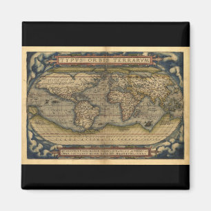 Vintage World Map Atlas Historik Design Magnet