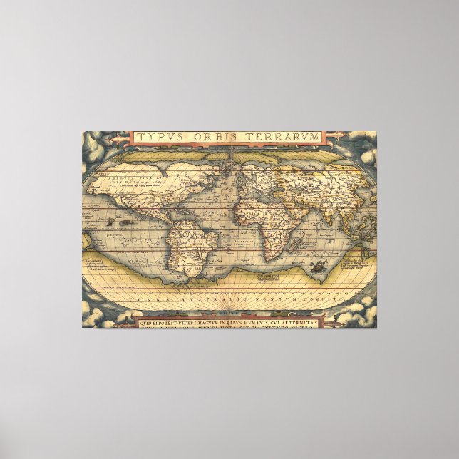Vintage World Map Canvastryck (Framsida)