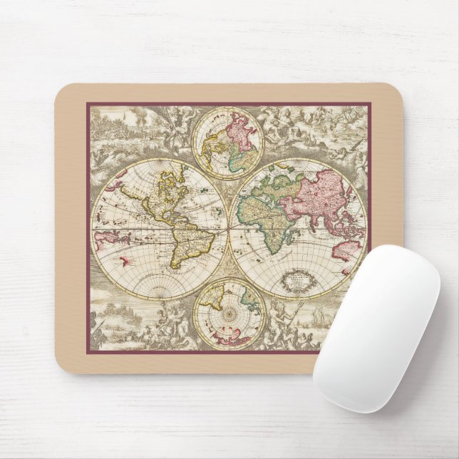VINTAGE WORLD MAP Mousepad Musmatta (Med mus)