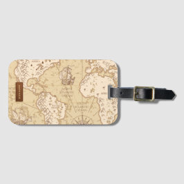 Vintage World Map with Name Bagagebricka