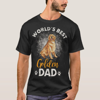Vintage World's Best Golden Retriever Pappa Puppy T Shirt
