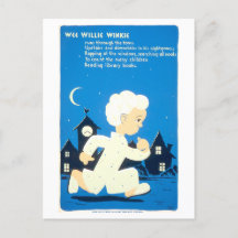 Vintage WPA Bibliotek Poster med Wee Willie Winkie