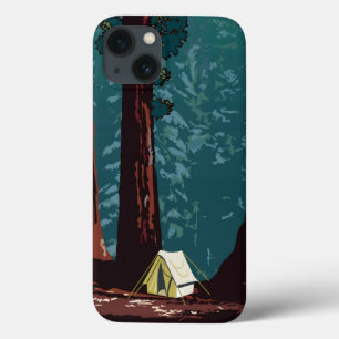Vintage WPA Camping in Sequoia nationalpark