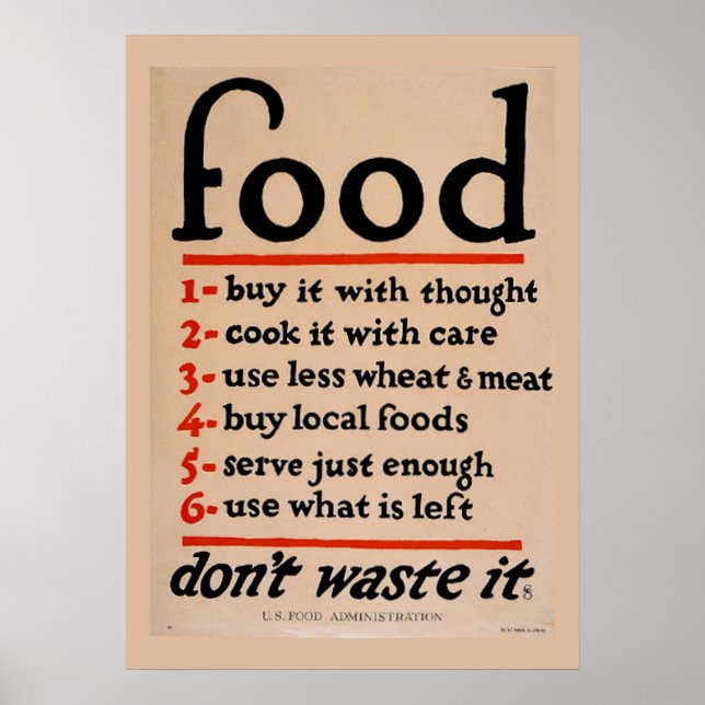 Vintage WPA Food, Köksmatning Poster (Framsidan)