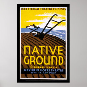 Vintage WPA Inbyggd mark Poster Skriv ut