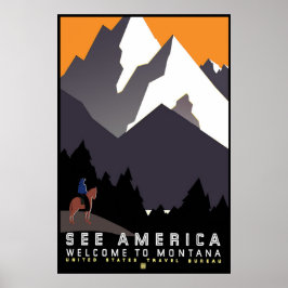 "Vintage WPA Montana Poster" Poster