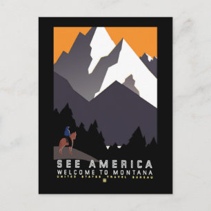 "Vintage WPA Montana Poster" Vykort